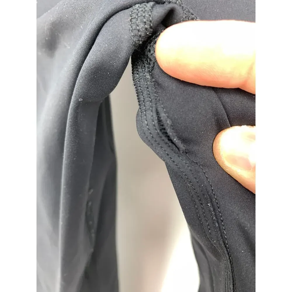 Lululemon Tight Active Leggings Women's Size 6 Black Side Pockets *FLAW